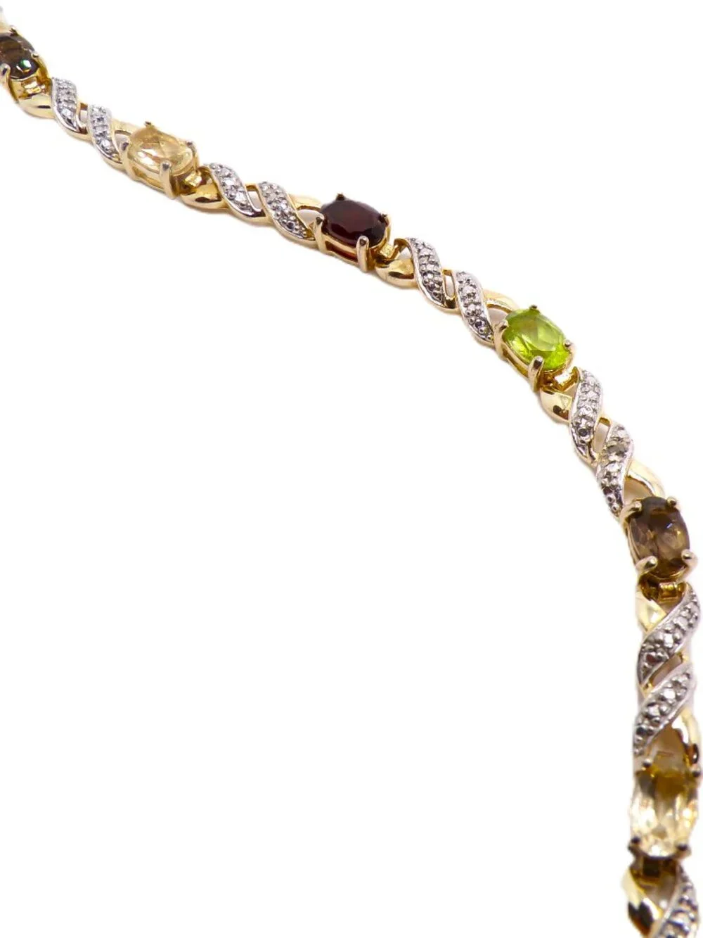 Multi-Gemstone Bracelet – 925 Sterling Silver with Gold Finish